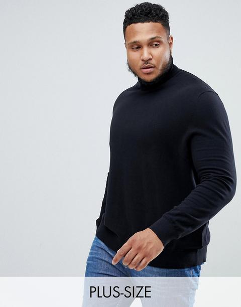 Burton Menswear Big & Tall - Maglione Nero Con Collo Alto - Nero