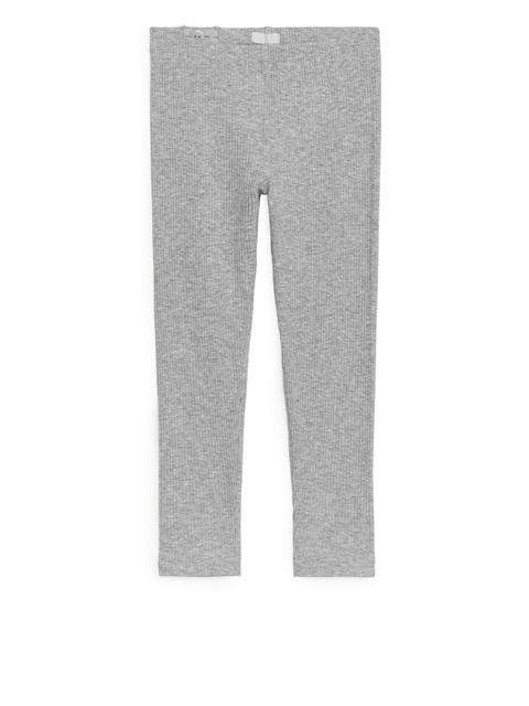 Rib Jersey Leggings - Grey