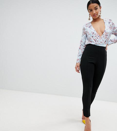 Missguided Petite - Pantalon Cigarette Ajusté - Noir