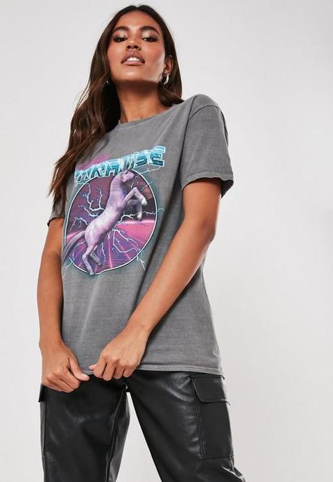 Grey Hidden Paradise Graphic T Shirt, Grey