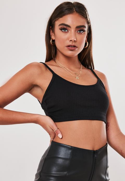 Crop Top Noir Jordan Lipscombe X Missguided