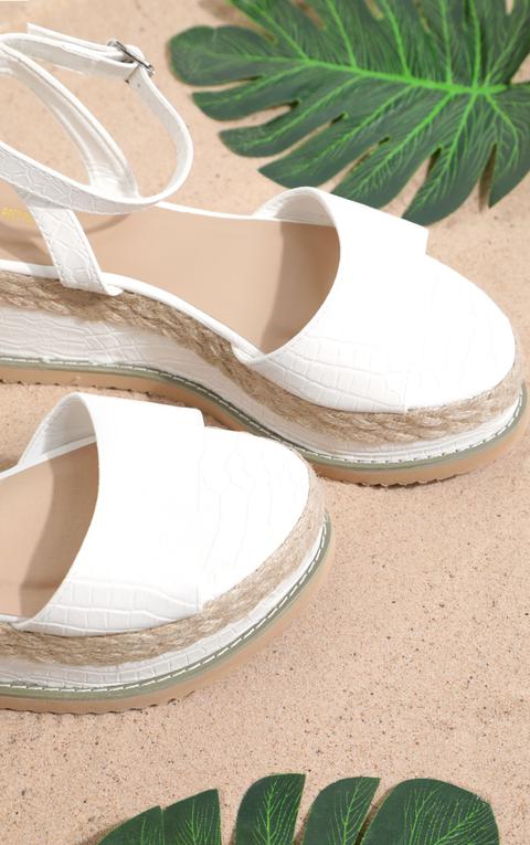 sandales blanches plateforme