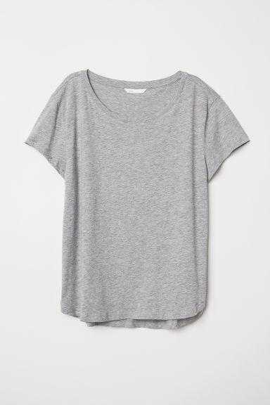 H & M - Camiseta De Algodón - Gris