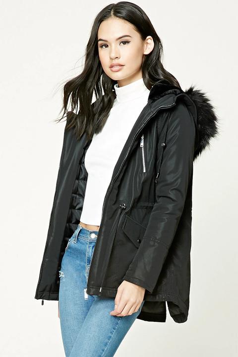 Faux Fur Hooded Parka