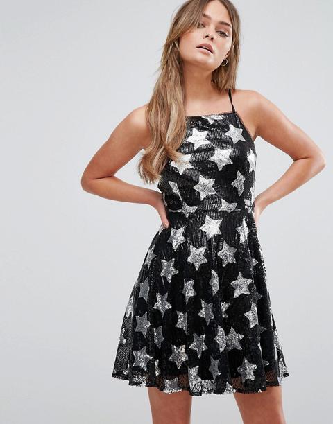 New Look Sequin Skater Dress