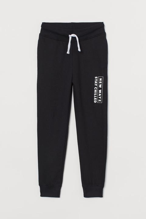 Printed Joggers - Black