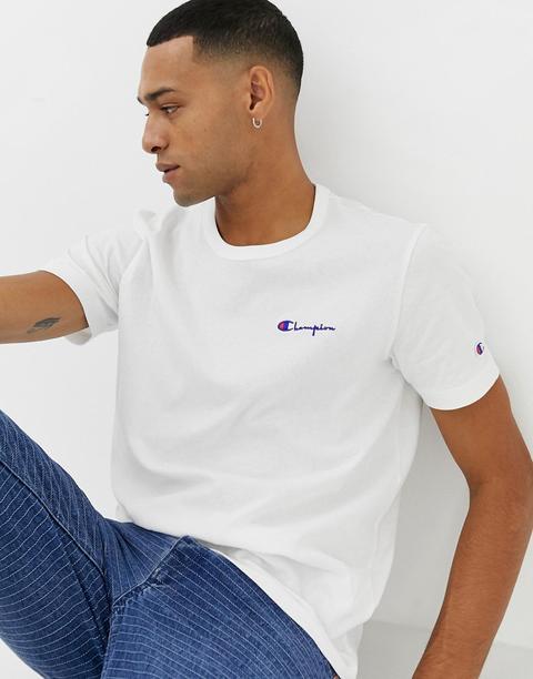 Champion - Weißes T-shirt Mit Kleinem Logo - Weiß