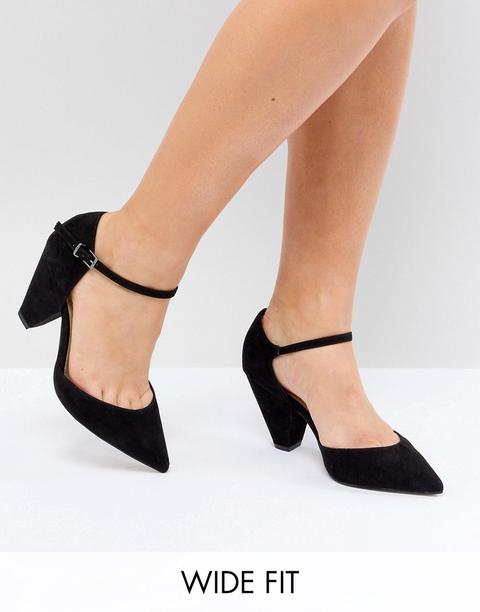 Asos Design Speaker Extra Wide Fit Pointed Heels-black