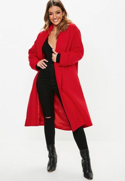 red midi coat