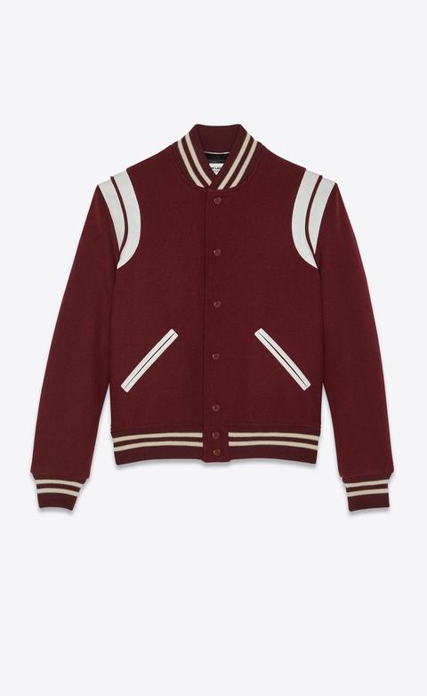 Saint Laurent College-jacke Aus Wolle