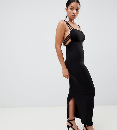 Vestido Largo Con Diseño Enrejado En La Espalda De Asos Design Petite