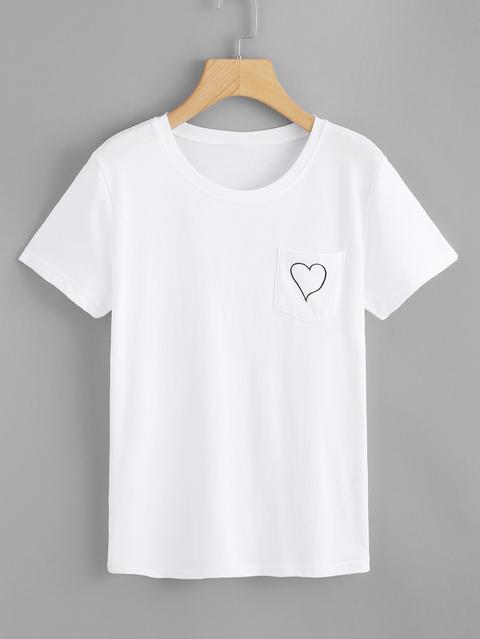 T-shirt Con Stampa Cuore