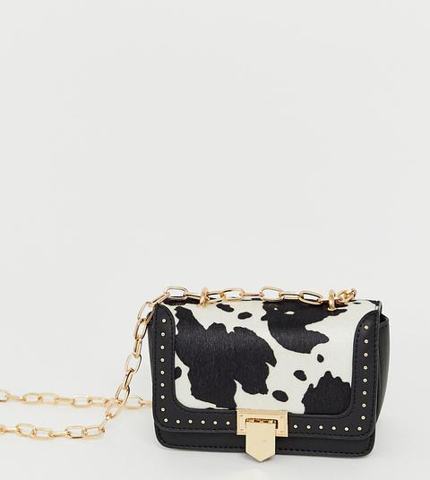 Stradivarius Cow Print Cross Body In Multi