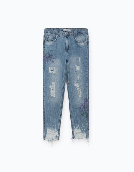 Jeans Boyfriend Slim Estampado