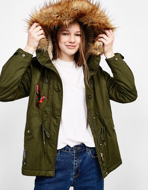 Parka Cotone Cappuccio Pelo Removibile