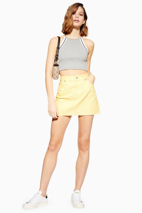 Womens Petite Spot Skirt - Yellow, Yellow