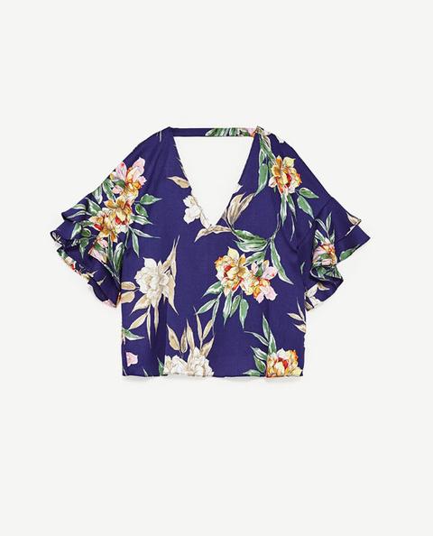 Blusa Estampado Floral Volantes