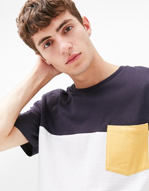 Camiseta Color Block Textura