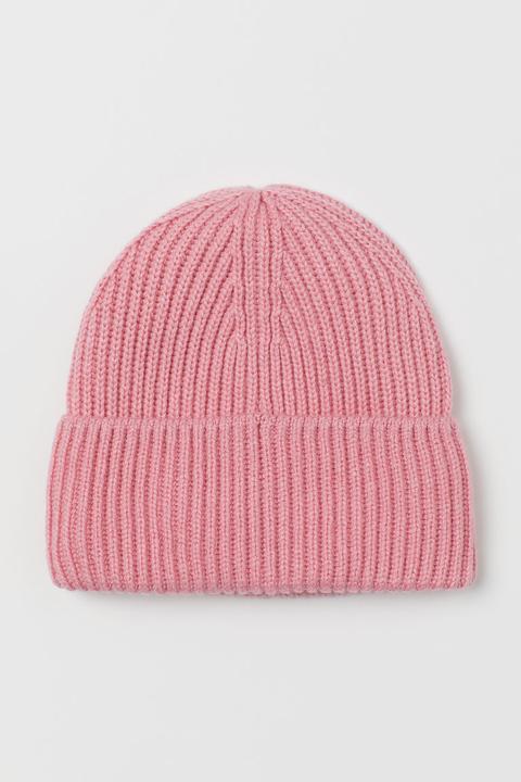 Gorro En Punto De Canalé - Rosa