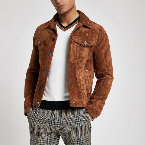 Brown Faux Suede Western Jacket