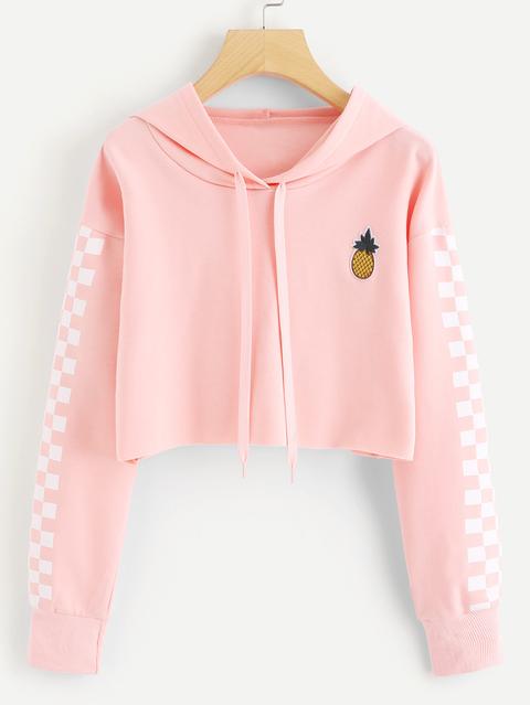 pineapple cropped hoodie