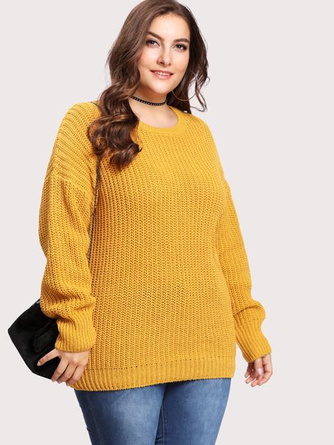 Maglione Con Spalle Scivolate