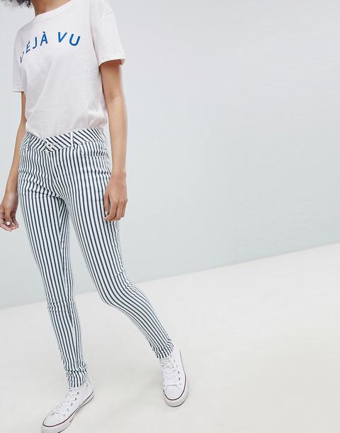 Urban Bliss Striped Skinny Jeans - Navy