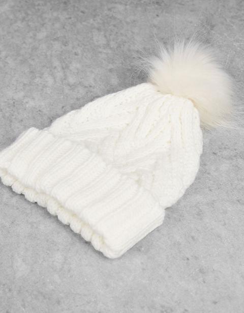 Gorro Beanie Trenzas Y Pompón