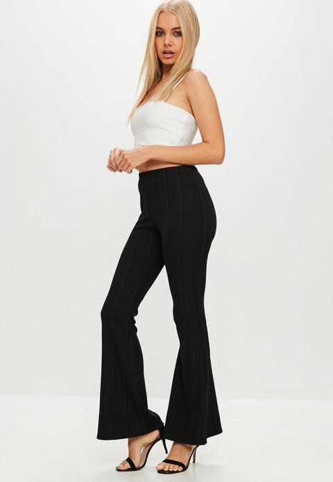 Petite Black Flared Trousers, Black