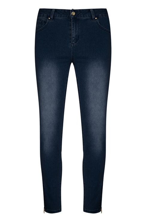 Jeans Neri Alla Caviglia Con Zip