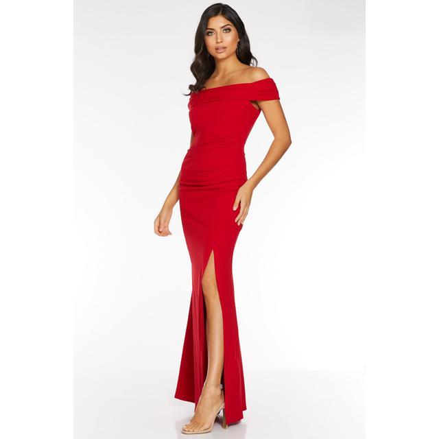 Quiz red hot sale bardot dress