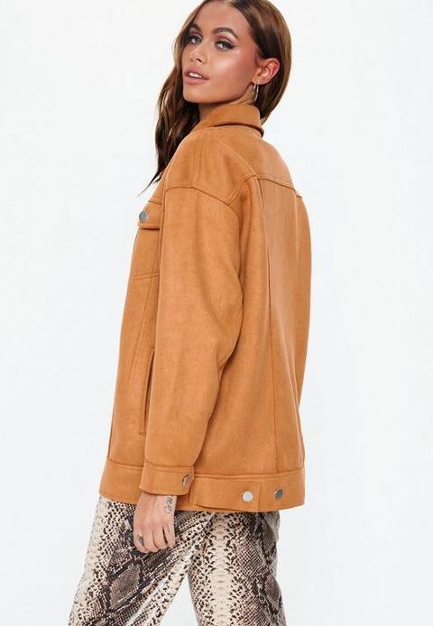 Missguided tan deals trucker jacket