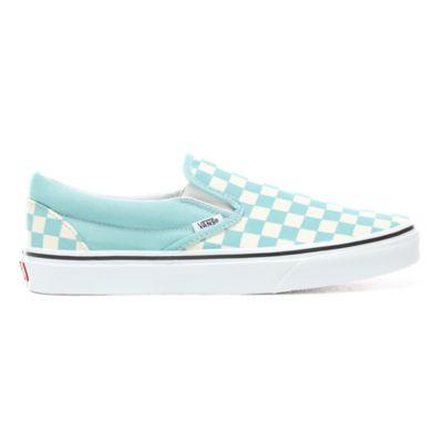 vans slip on checkerboard true white