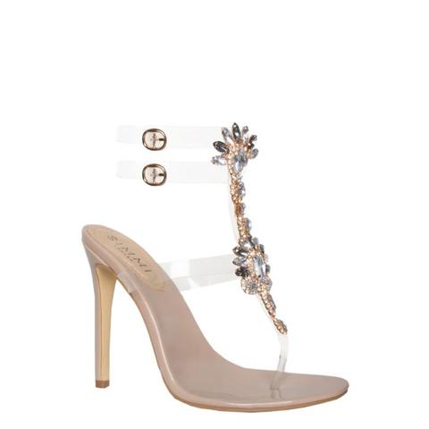 clear gem heels