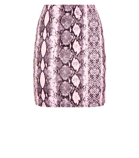 Pink snakeskin skirt new cheap look