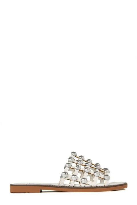 White Studded Sandals from I Saw It 