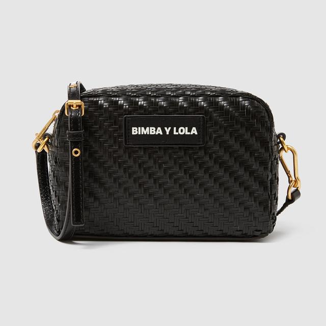 Bimba Y Lola Small Plaited Crossbody Bag in Black