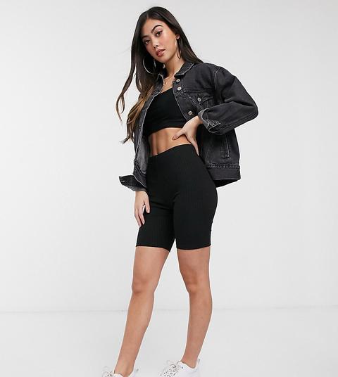 Asos Design Petite - Short Legging Côtelé-noir