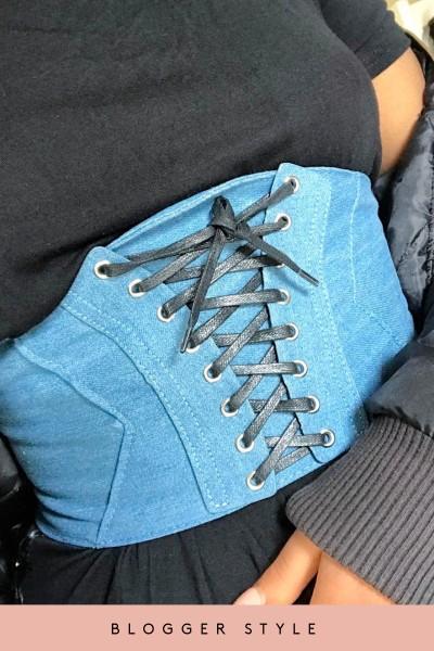 Mia Denim Lace Up Corset Belt