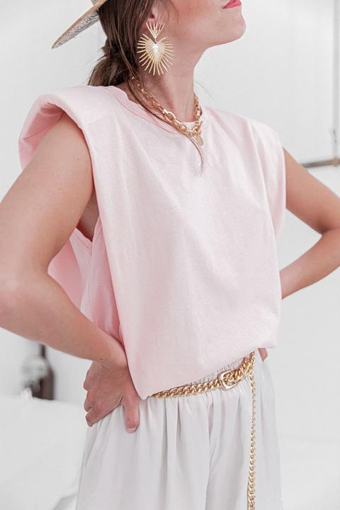 Epaulettes Uni Rose Poudré - T-shirt