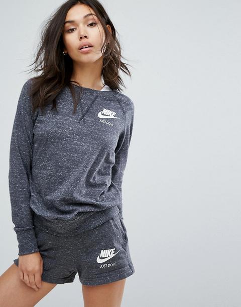 Sudadera De Estilo Vintage En Gris De Nike