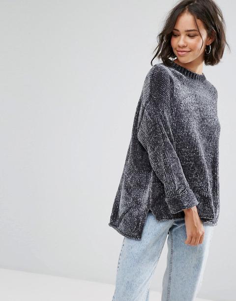 Pull&bear - Chenille - Maglione Oversize - Grigio