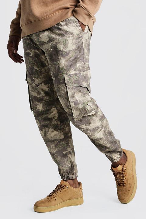 Jogging Cargo Coupe Skinny Tissé Camouflage Grandes Tailles Homme - Taupe - Xxxl, Taupe