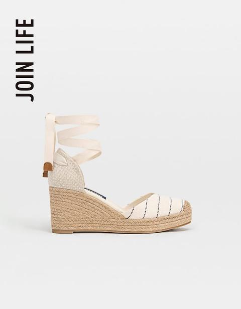 Join Life - Espadrillas Con Zeppa In Iuta Naturale