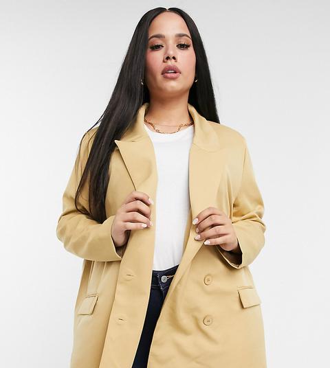 Heartbreak Plus Oversized Dad Blazer In Camel-brown