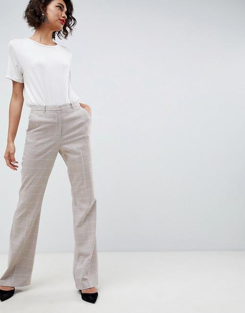 Asos Design - Pantaloni Slim A Zampa A Quadri - Multicolore