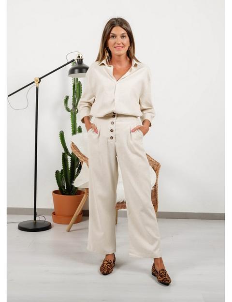 Pantalon Lino Beige