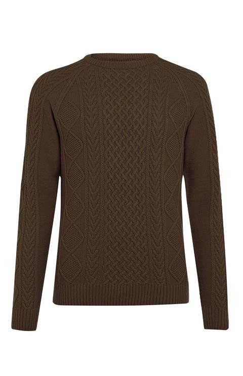 Dark Green Classic Cable Sweater