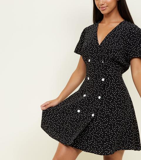 new look black spotty dress