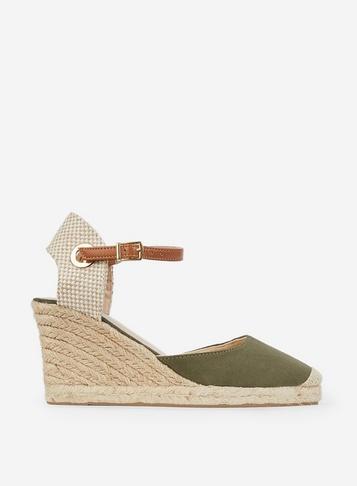 Womens Olive 'raya' Wedge Sandals- Green, Green